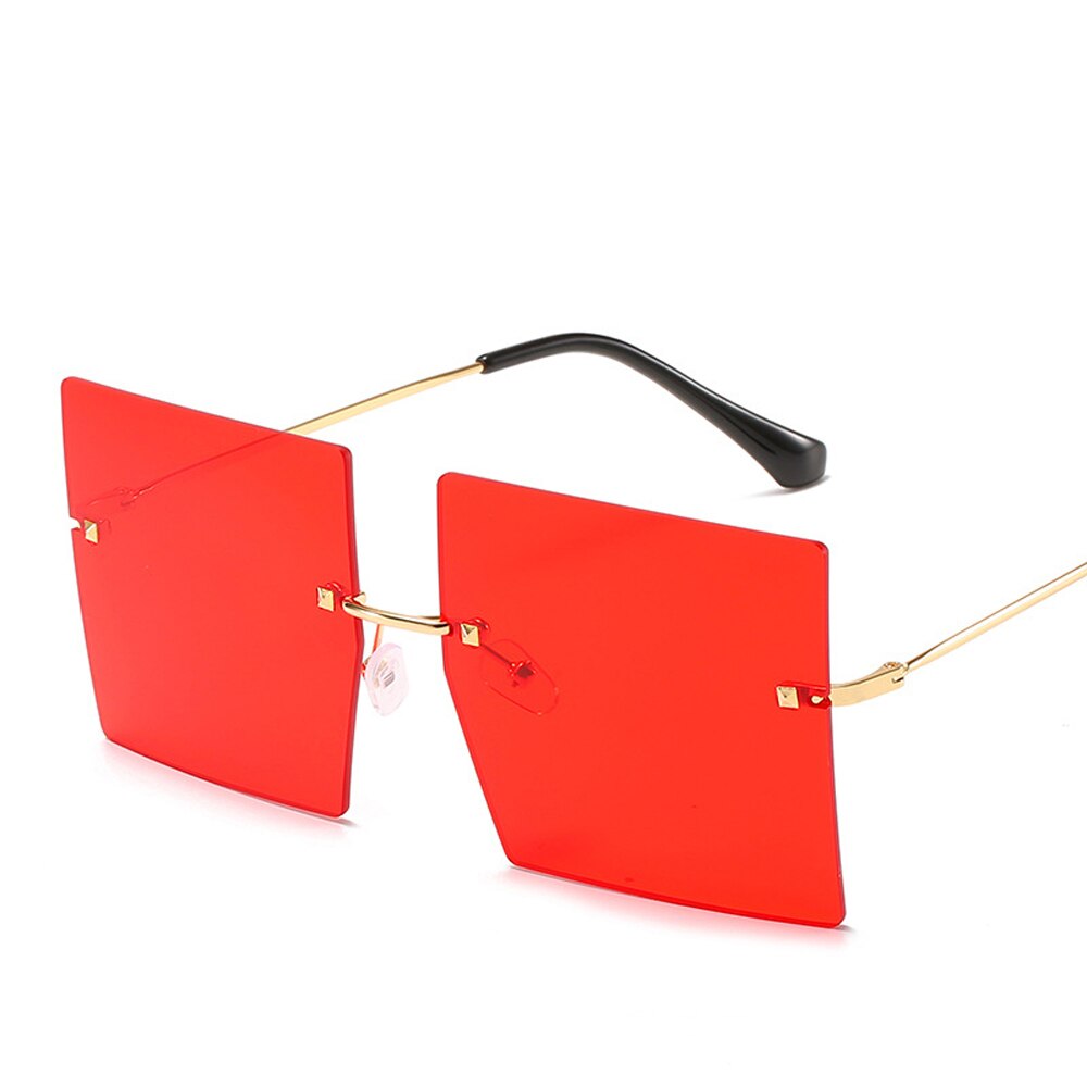 Oversized Rimless Square Sunglasses