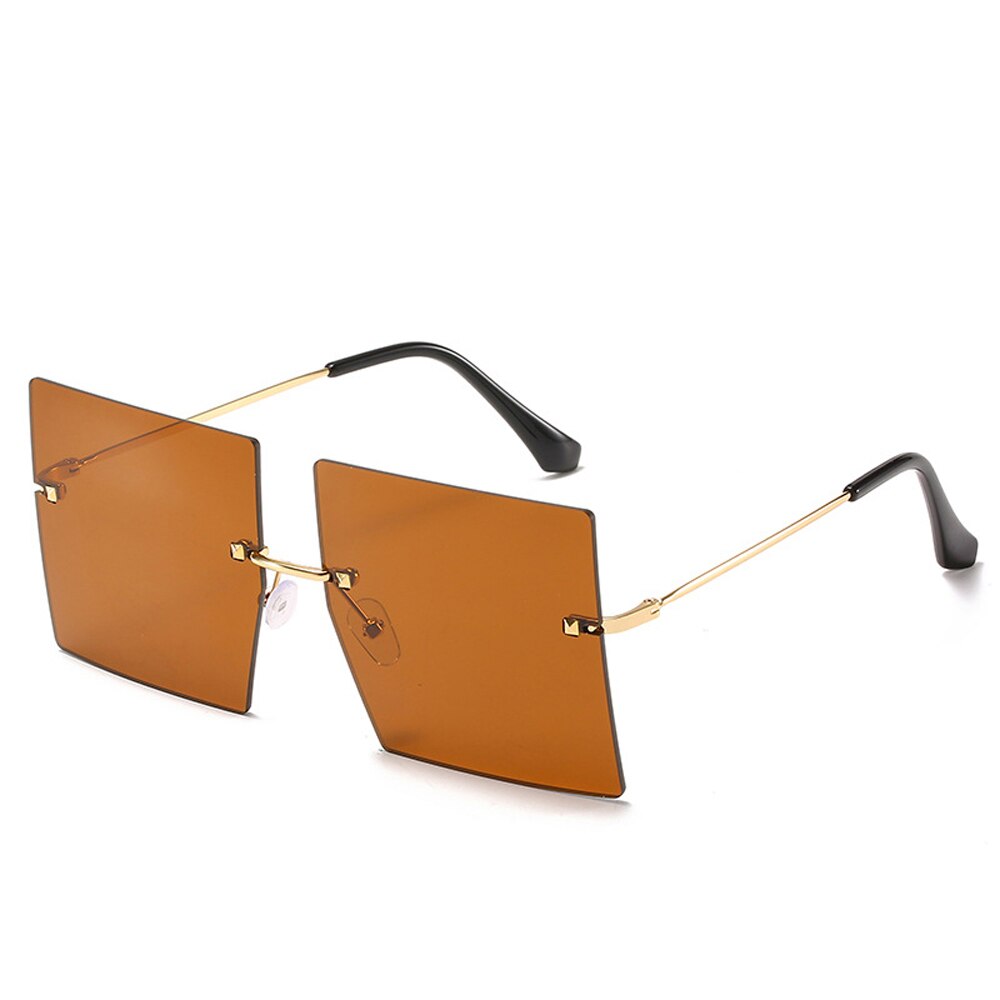 Oversized Rimless Square Sunglasses