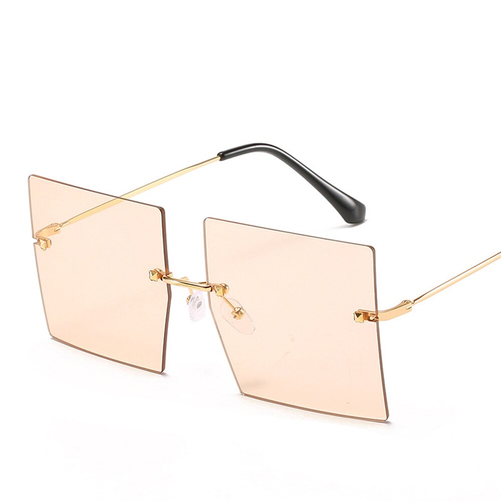 Oversized Rimless Square Sunglasses